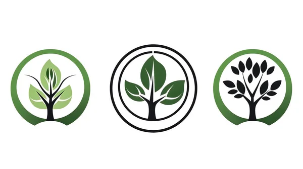 Minimalistyczne Logo Koncepcja Ekologii Troska Przyrodę Nowe Życie Dzień Ziemi — Zdjęcie stockowe