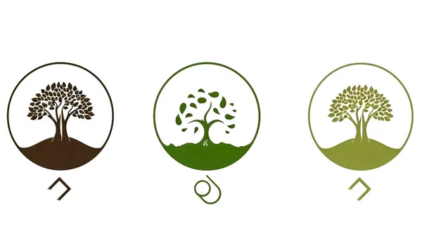 Минималистический Логотип Концепция Экологии Забота Природе Новая Жизнь День Земли — стоковое фото