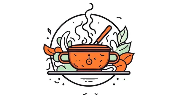 Логотип Ресторану Або Кафе Гарячою Їжею Білому Тлі Ізольований — стокове фото