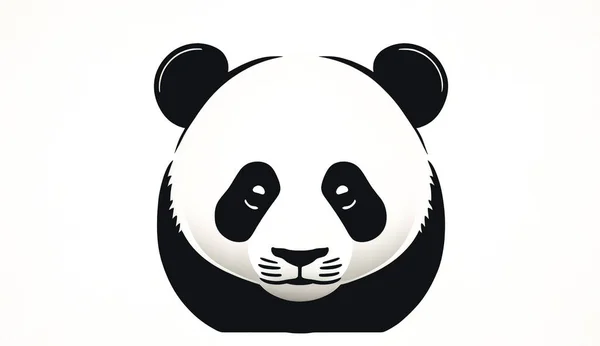 Logo Créatif Avec Panda Sur Fond Blanc — Photo