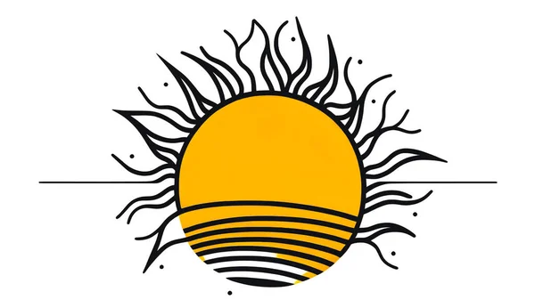 Kreatywne Minimalistyczne Logo Słońca Odizolowane Godło Dla Biznesu — Zdjęcie stockowe
