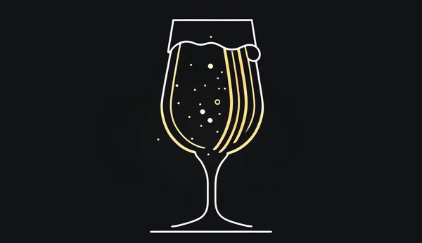 Bir Bardak Birayla Minimalist Logo Alkollü Minimalist Amblem — Stok fotoğraf