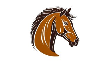 At başlı logo minimalist stil, logo tasarımı izole edilmiş..