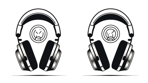 Logo Minimaliste Avec Écouteurs Pleine Grandeur Logo Minimaliste Simple Style — Photo