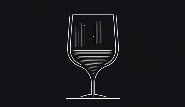 Bir Bardak Şarapla Minimalist Logo Minimalist Alkol Amblemi — Stok fotoğraf
