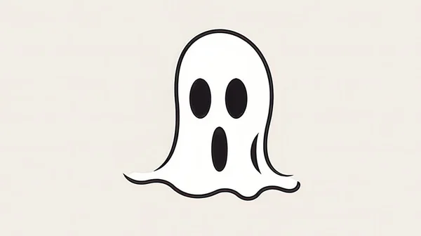 Rolig Abstrakt Minimalistisk Spöke Isolerad Minimalistisk Logotyp — Stockfoto