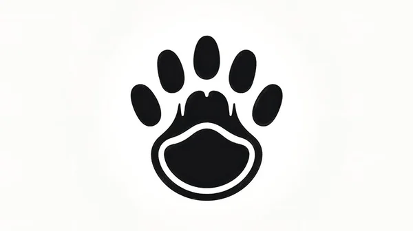 猫の足のステップでロゴ ミニマリストとシンプルなロゴ フラットスタイル モダンなアイコンとシンボル — ストック写真