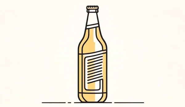 Bira Şişesi Şablonu Gerçekçi Cam Kap Modeli Ferahlatıcı Alkol Içeceği — Stok fotoğraf