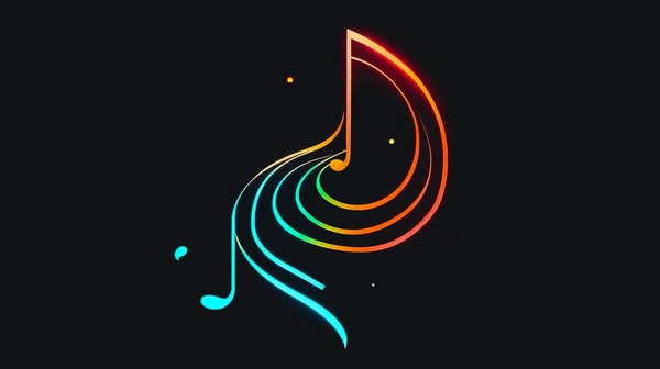 Logotipo Música Minimalista Com Fenda Nota Agudos Conceito Música — Fotografia de Stock