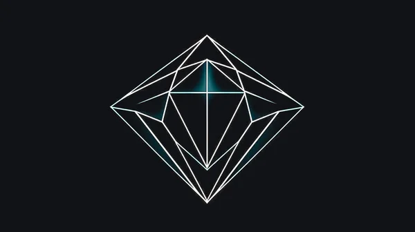 Diamond Logotyp Utmärkt Smycken Logotyp Svart Bakgrund — Stockfoto