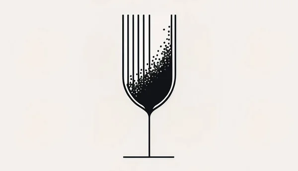Minimalistické Logo Sklenkou Vína Minimalistický Znak Alkoholem — Stock fotografie