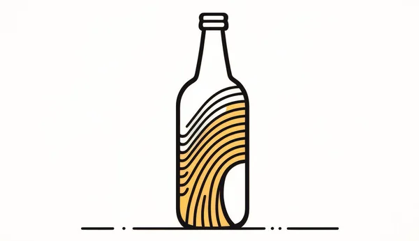 ビールボトルのテンプレート リアルなガラス容器モックアップ さわやかなアルコール飲料 広告用飲料 ロゴブランドラベルデザイン 透明な茶色のバーパーティーシンボル 絶縁図 — ストック写真