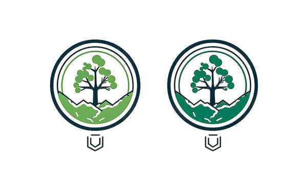 Logotipo Minimalista Conceito Ecologia Cuidado Com Natureza Nova Vida Dia — Fotografia de Stock