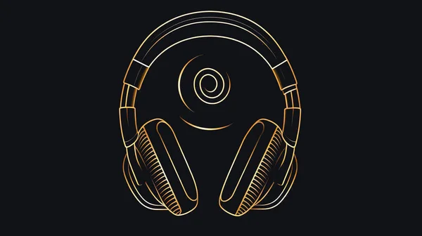 Minimalistic Logo Full Size Headphones Minimalist Simple Logo Flat Style — Stock Photo, Image