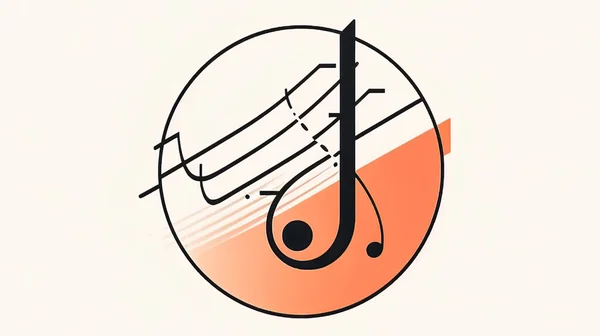 Логотип Мінімалістичної Музики Дерев Яною Щілиною Нотою Концепція Музики — стокове фото