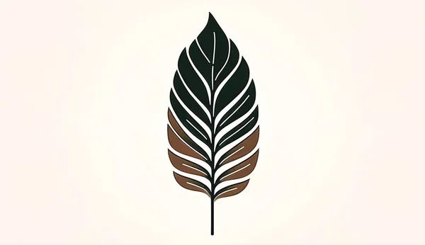 Logotipo Folha Minimalista Isolado Emblema Simples Conciso Para Negócios — Fotografia de Stock
