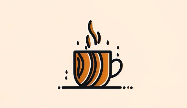 カフェロゴデザインテンプレート コーヒーカップコーヒーショップのロゴ — ストック写真