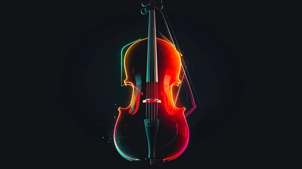 Творча Абстрактна Ілюстрація Подвійним Басом Великим Струнним Інструментом Класичною Музикою — стокове фото