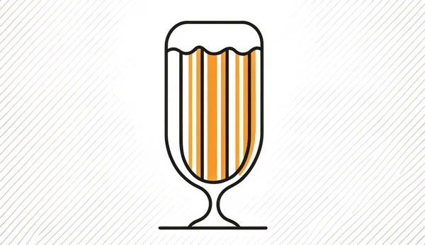 Минималистический Логотип Стаканом Пива Минималистическая Эмблема Алкоголем — стоковое фото