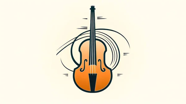 具有双低音 大弦乐器 古典音乐 交响乐团和音乐会概念的富有创意的抽象插图 — 图库照片