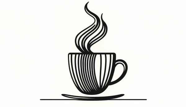 Cafe Logo Modello Design Logo Caffetteria Con Tazza Caffè — Foto Stock