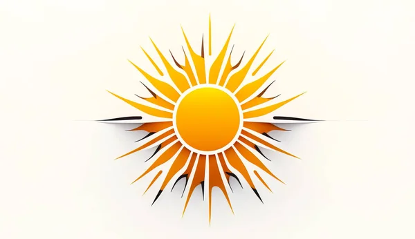 Δημιουργικό Μινιμαλιστικό Λογότυπο Ήλιου Απομονωμένο Έμβλημα Για Τις Επιχειρήσεις — Φωτογραφία Αρχείου