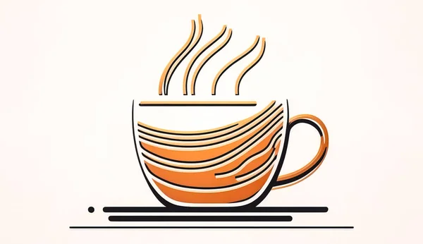 Cafe Logo Modello Design Logo Caffetteria Con Tazza Caffè — Foto Stock