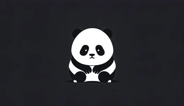 Panda Estilizada Desenho De Corpo Inteiro Ícone Simples De Panda