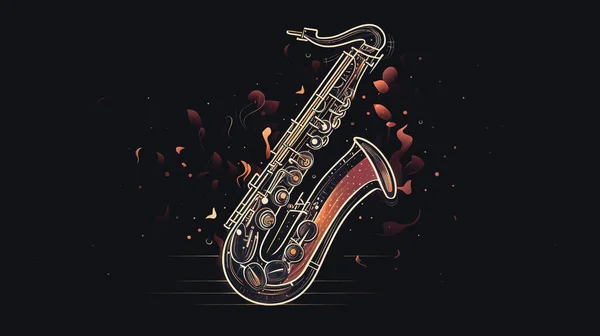 Ilustração Criativa Com Saxofone Generativa — Fotografia de Stock