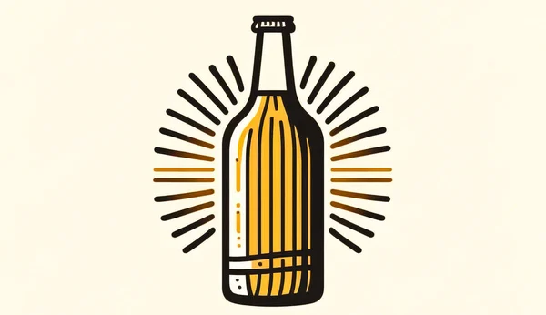 ビールボトルのテンプレート リアルなガラス容器モックアップ さわやかなアルコール飲料 広告用飲料 ロゴブランドラベルデザイン 透明な茶色のバーパーティーシンボル 絶縁図 — ストック写真