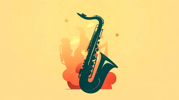 Creative Illustration Saxophone Generative — Stock Photo, Image