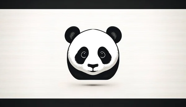 Beyaz Arka Planda Panda Olan Yaratıcı Bir Logo — Stok fotoğraf