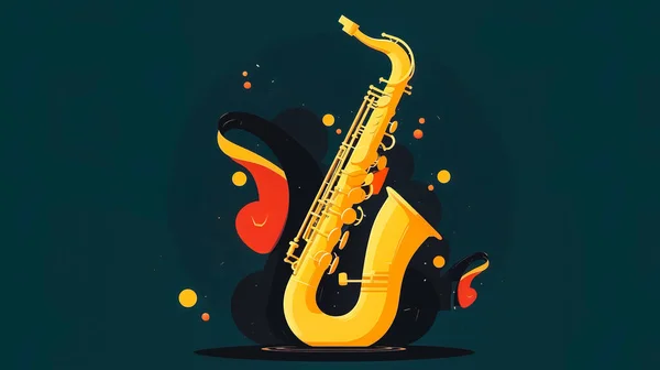 Kreative Illustration Mit Saxophon Generative — Stockfoto