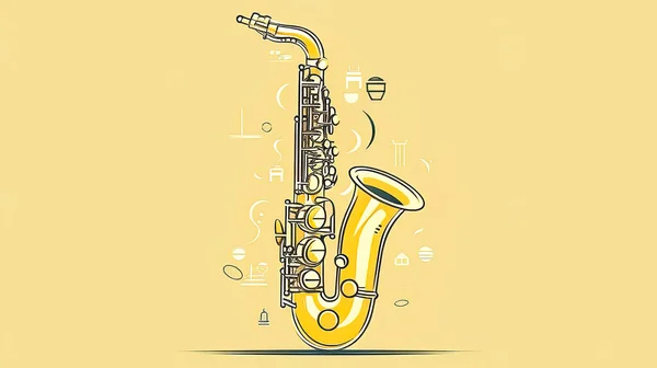 Creatieve Illustratie Met Saxofoon Generatieve — Stockfoto