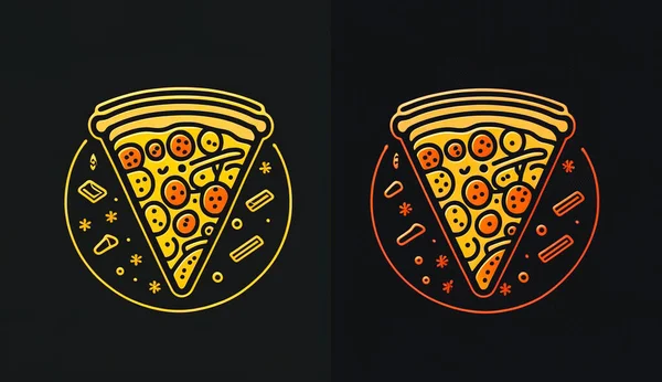 Logotipo Criativo Com Pizza Modelo Para Negócios Design Plano — Fotografia de Stock