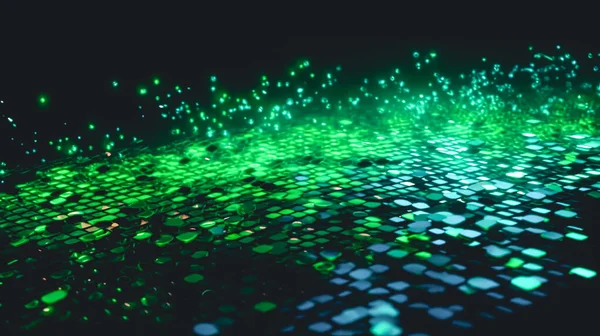 Parlak mozaik desenli soyut yeşil arkaplan. Disko tarzı. Gece kulübü için broşür, broşür ve poster tasarımı.