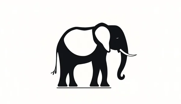 Minimalista Elefánt Logó Design Állati Elefánt Logó Kialakítása — Stock Fotó