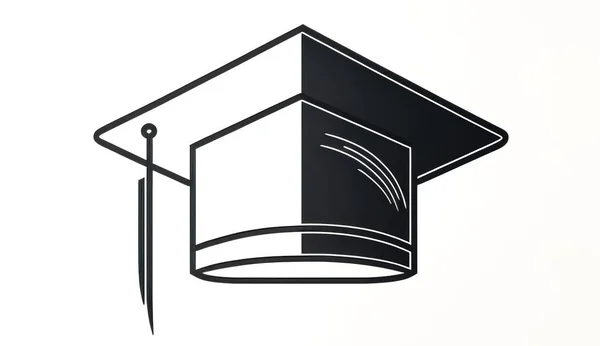 Minimalistisches Logo Mit Hut Graduiertenkolleg High School Academic Oder University — Stockfoto