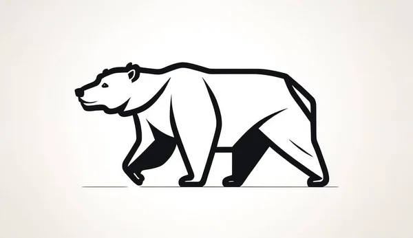 Минималистский Дизайн Логотипа Медведя Дизайн Логотипа Animal Bear — стоковое фото