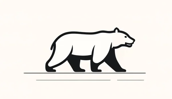 ミニマルベアのロゴデザイン 動物クマのロゴデザイン — ストック写真