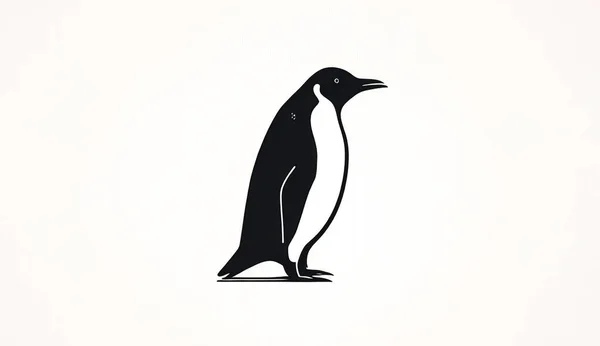 stock image Creative minimalistic illustration with penguin, logo design.