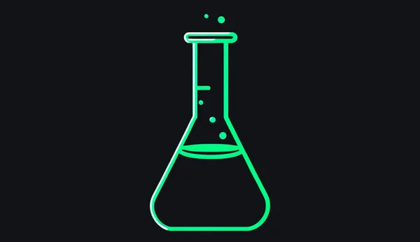 Minimalista Logó Kémiai Elemek Lombikjával Tudományos Kutatási Koncepcióval — Stock Fotó