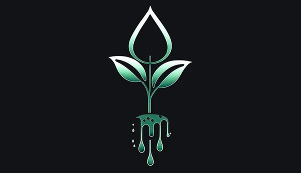 Творческий Минималистический Логотип Растением Концепция Экологии Новая Жизнь — стоковое фото
