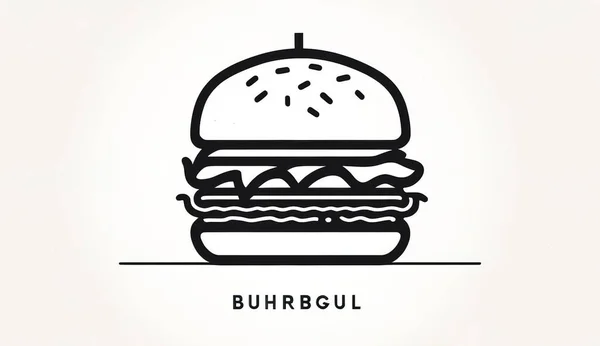 Стильний Логотип Бургер Емблема Ресторану — стокове фото