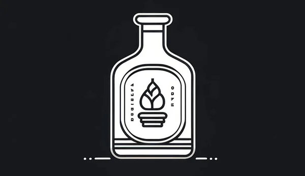 Diseño Minimalista Del Logotipo Botella Estilo Plano Icono Moderno Símbolo — Foto de Stock
