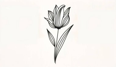 Çiçek logosu, minimalist ve basit logo, düz stil, modern simge ve sembol.