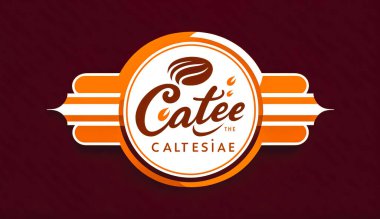 Bir kahve dükkanı için minimalist logo, amblem tasarımı.