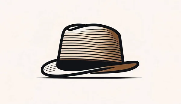 Şapkalı Minimalist Logo Için Tasarım Düz Stil — Stok fotoğraf