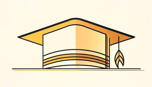 Мінімалістичний Логотип Капелюхом Аспірантським Коледжем Середньою Школою Академічним Або Університетським — стокове фото