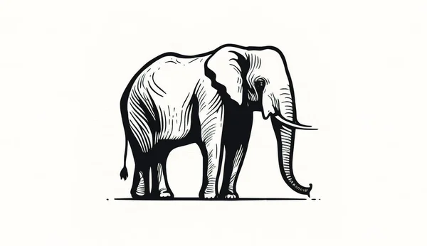 Diseño Minimalista Del Logotipo Del Elefante Diseño Del Logo Del —  Fotos de Stock